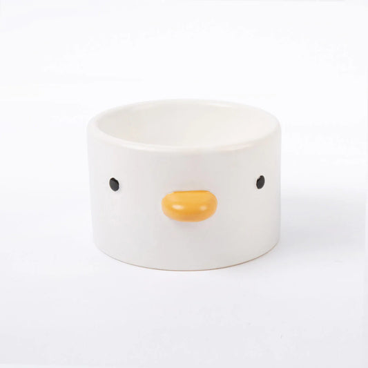 PURROOM Elevated Chick Ceramic Pet Bowl - Straight